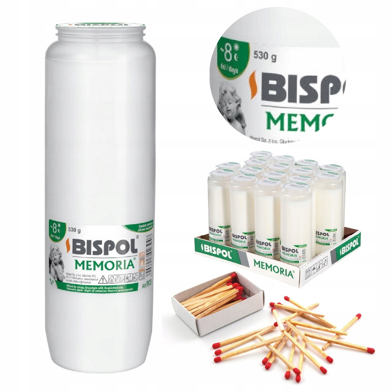 Olejové do hřbitovních svíček Bispol WO8 192H 16 Ks