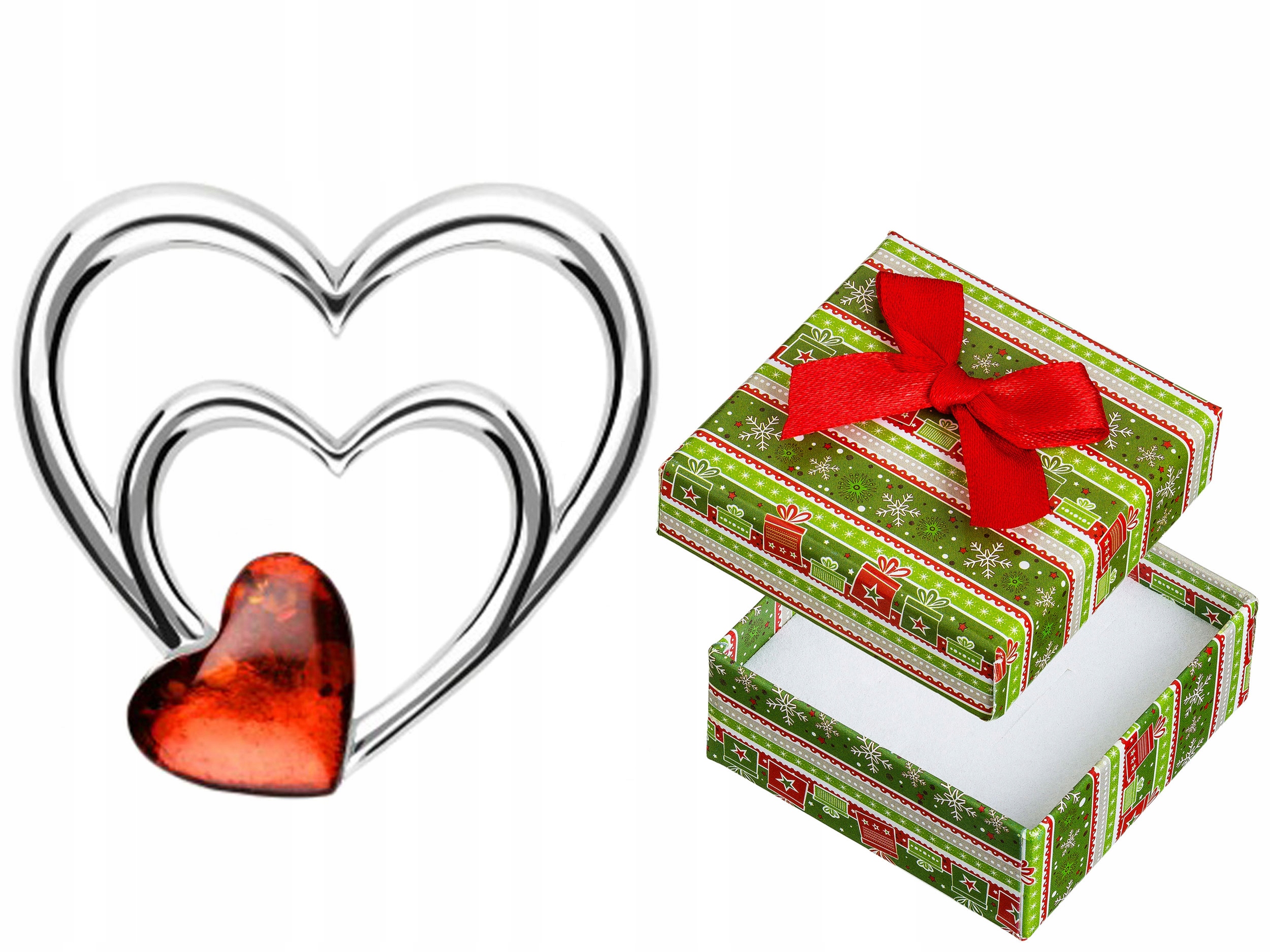 Velký stříbrný Přívěsek Srdce s jantarem Stříbrný přívěsek Srdce Srdíčka