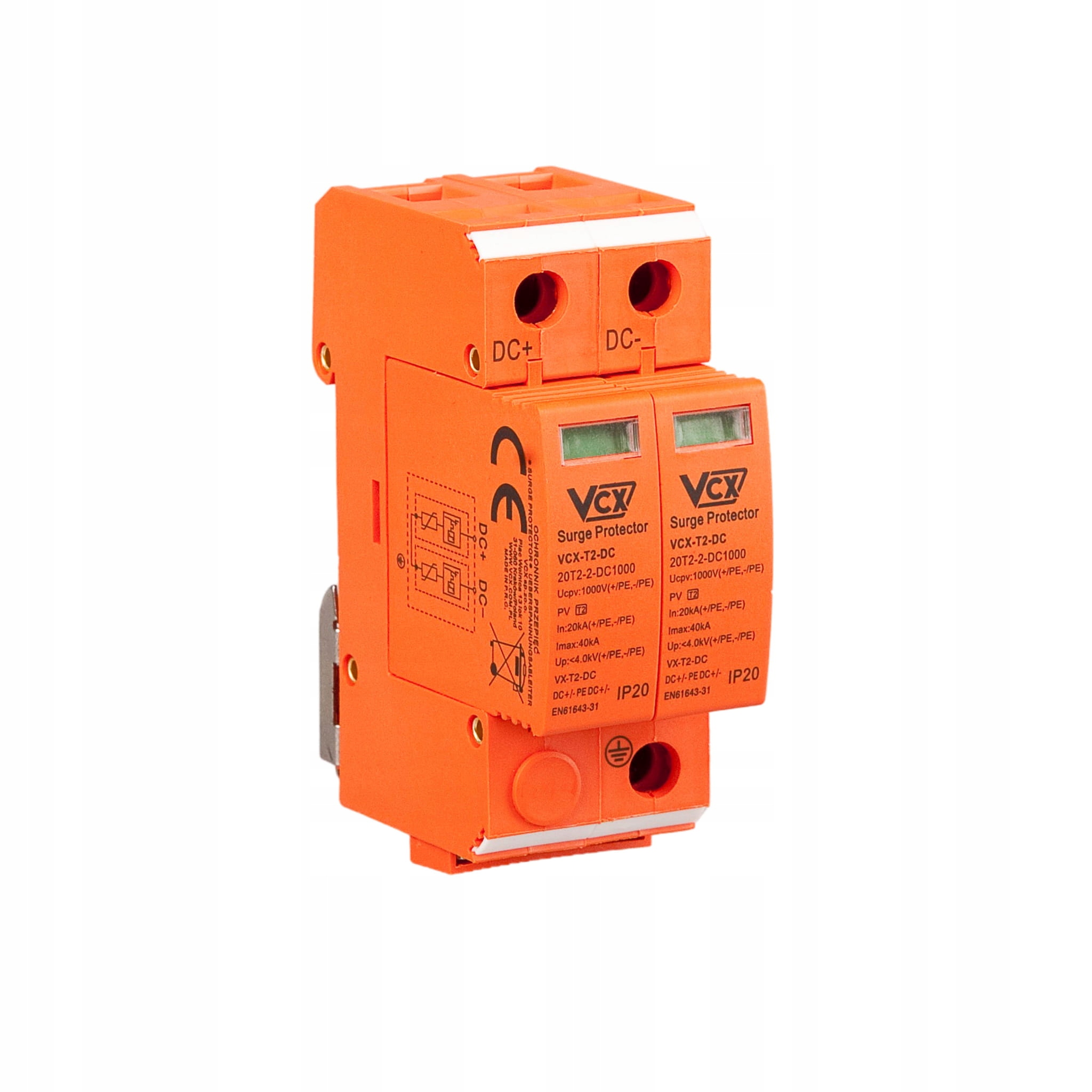 Ogranicznik przepięć fotowoltaiczny DC klasy C 2P