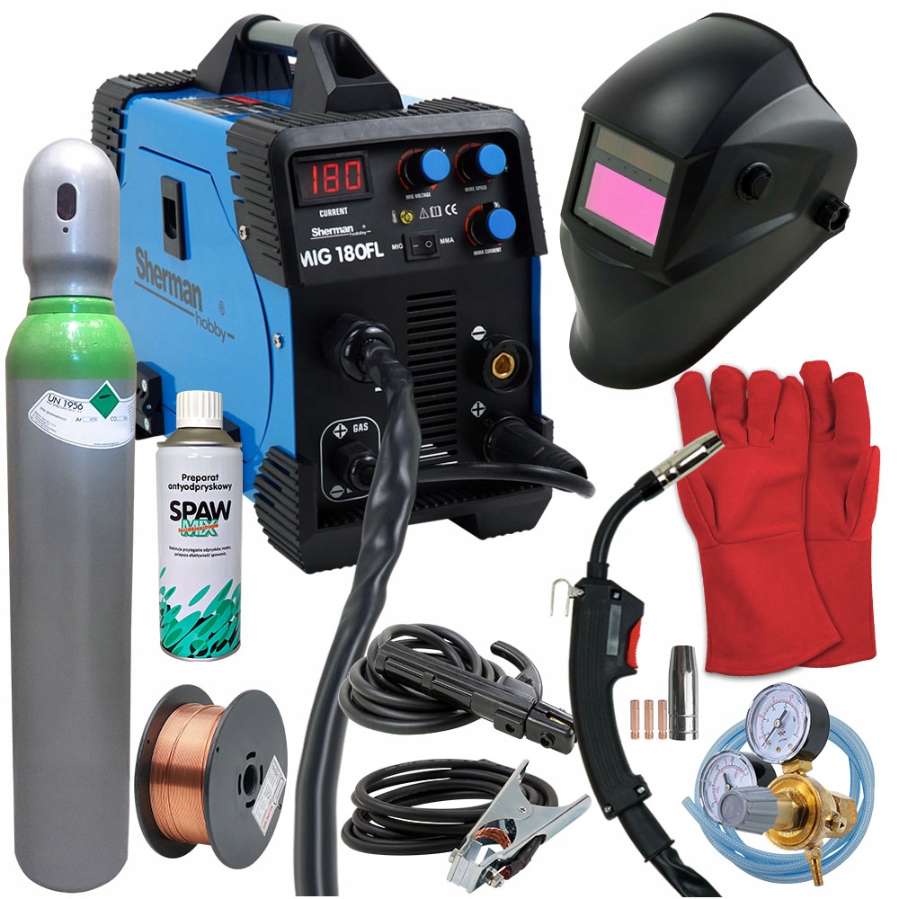 Інверторний зварювальний апарат MMA migomat 2в1 230В комплект