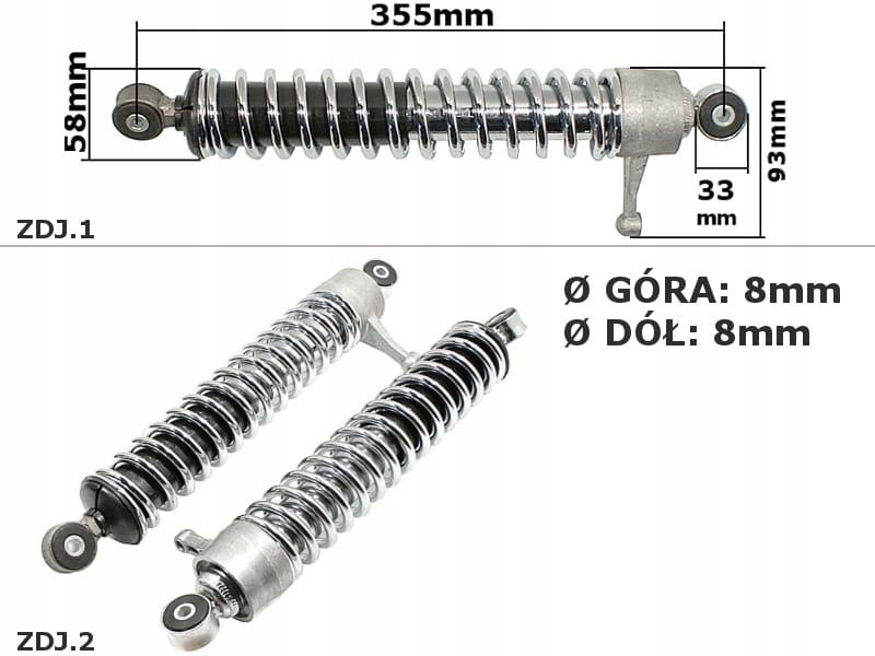 ROY03851 - АМОРТИЗАТОР SIMSON ENDURO L / R ORG KPL