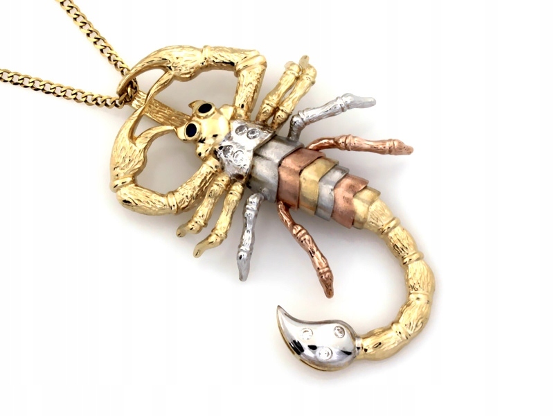 Velký přívěsek skorpion 585, tři barvy zlata, znamení zvěrokruhu, 6.42 g dárek