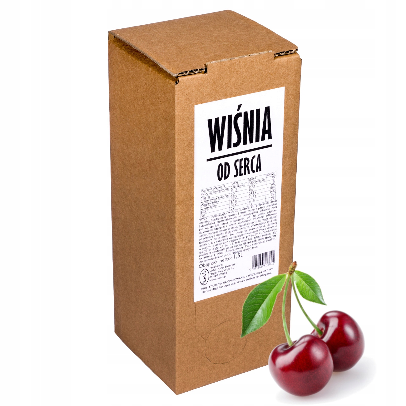 

sok wiśnia wiśniowy 100% sok z wiśni 1,5L