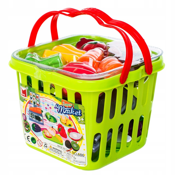 ТВОРЧЕСКАЯ ИГРУШКА ФРУКТЫ и ОВОЩИ ДЛЯ НАРЕЗКИ+КОРЗИНА