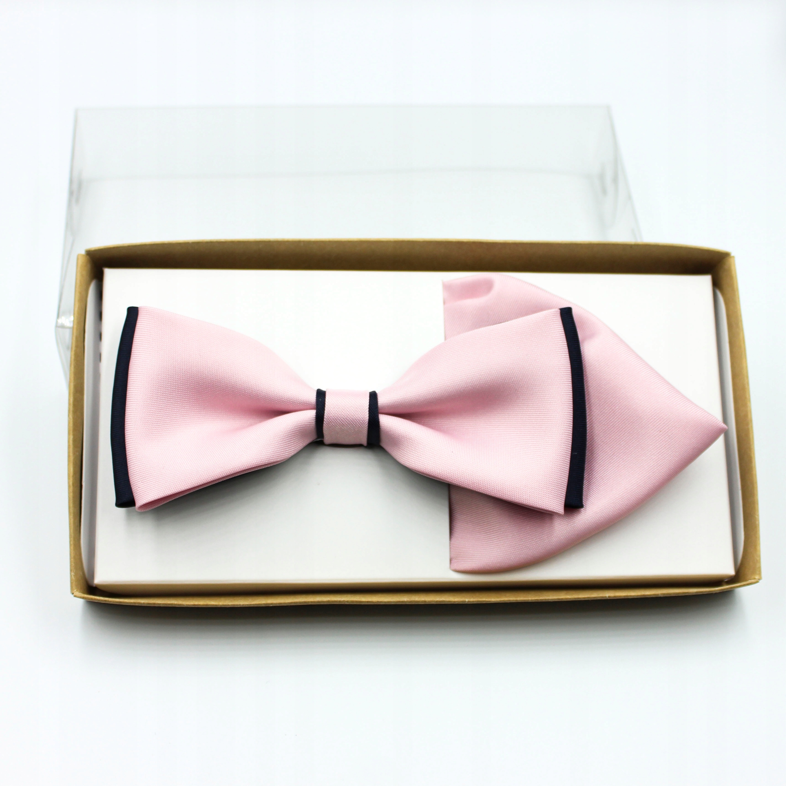 MUSZKA MUCHA PUDROWY RÓŻ ELEGANCKA + WYPUSTKA Model DO GARNITURU SMOKINGU KOLOROWA MĘSKA