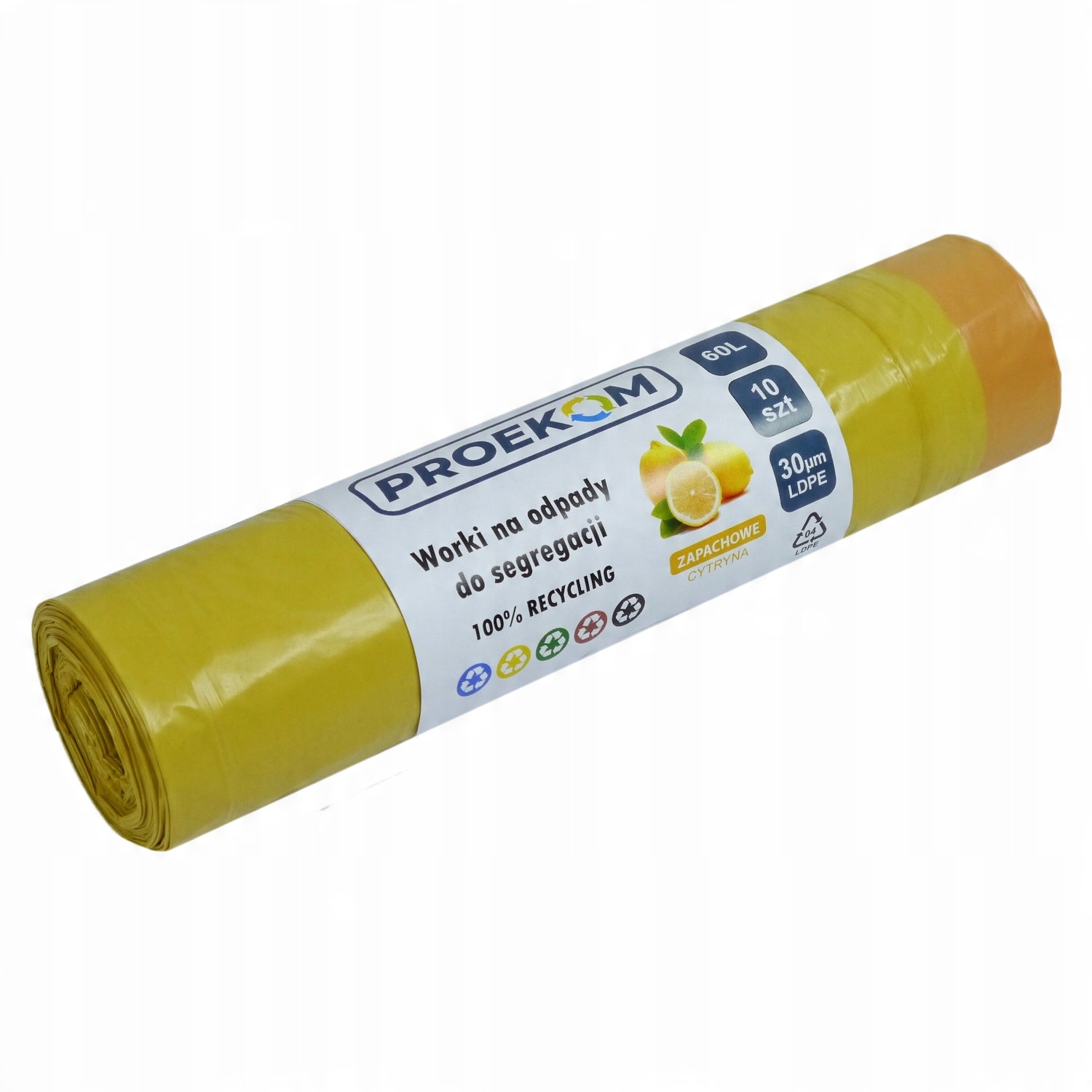 

Worki na śmieci 60L 10szt taśma zapachowe cytryna