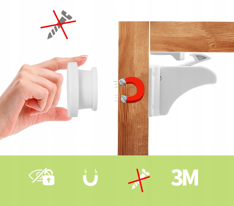 MAGNETYCZNE ZABEZPIECZENIA BLOKADA MAGNETYCZNA SZAFEK MEBLI PIAMBO 4 SZT. Marka Piambo