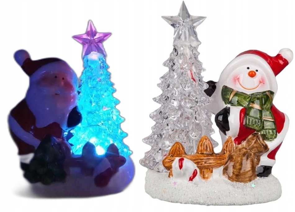 mikołaj bałwanek z choinką led 14,5x10,5x8cm 4szt. — 4