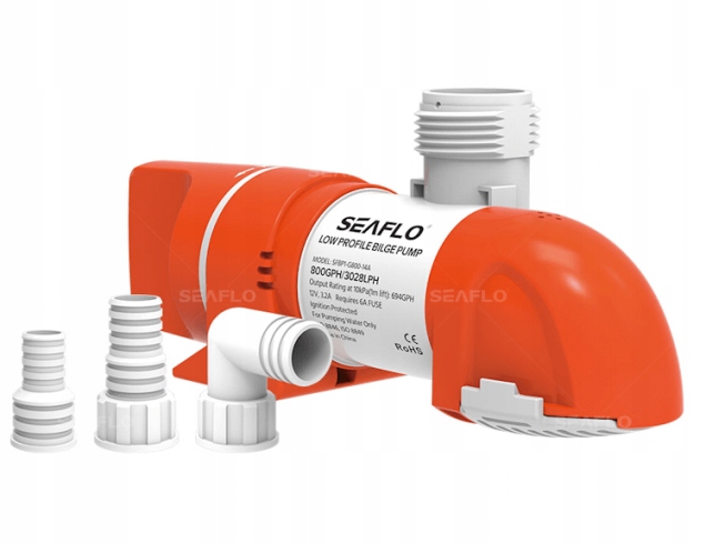 Automatická stoková pumpa Seaflo série 14A nízkoprofilová 12V 1100GPH 70L