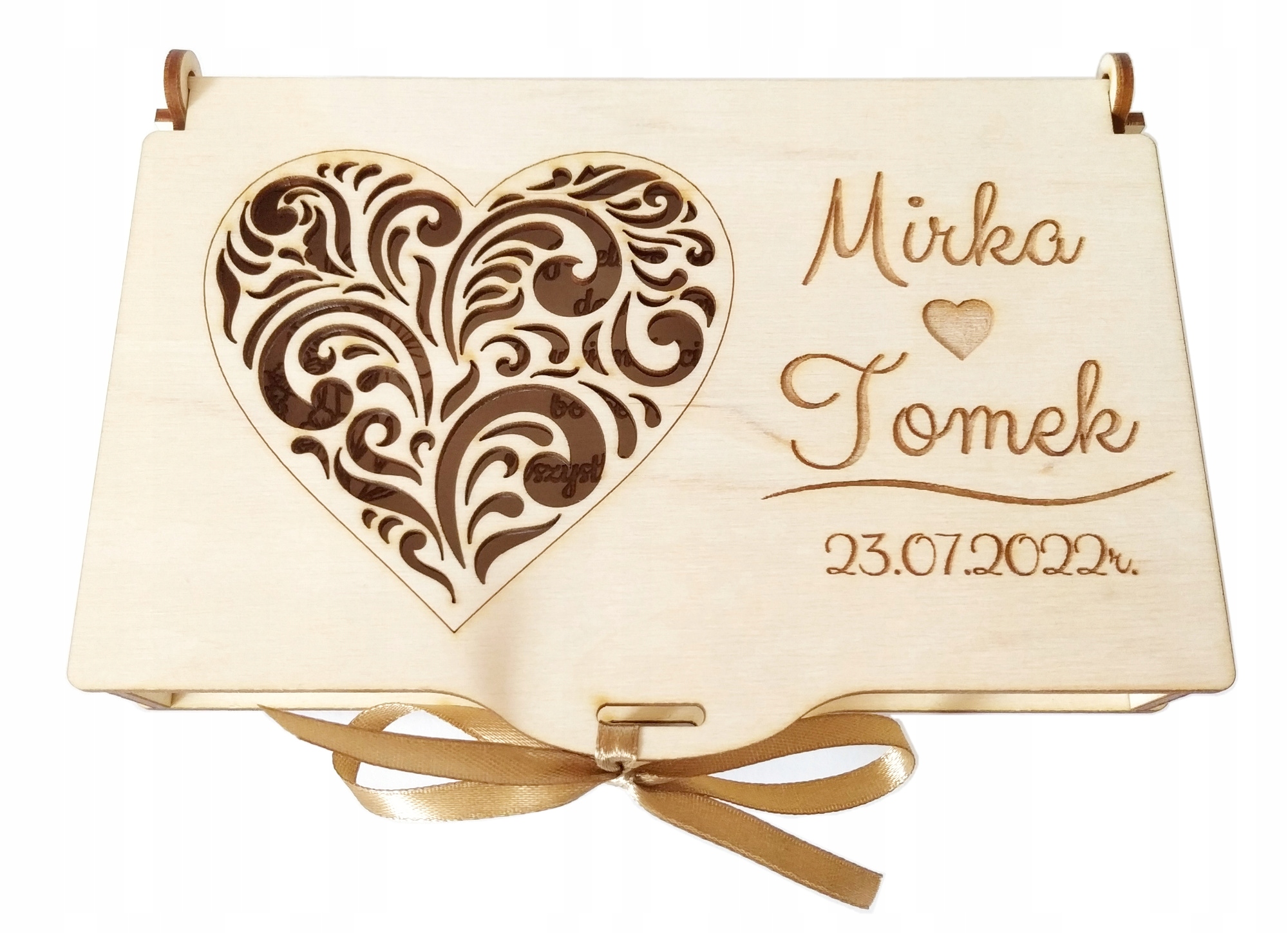 

Pamiątka Ślub ślubna pudełko na pieniądze grawer