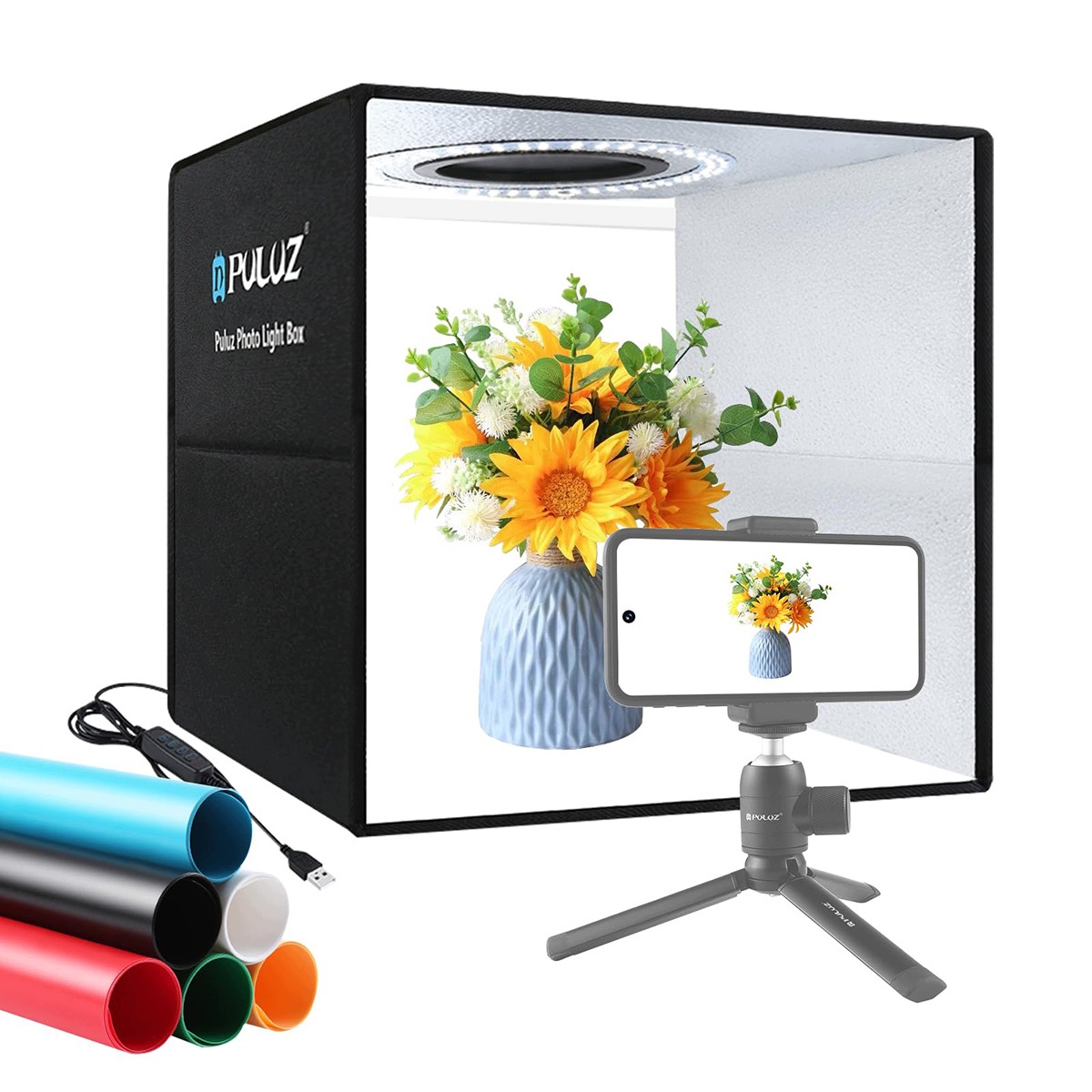40 cm skládací Led fotografické studio Lightbox s 12 barvami
