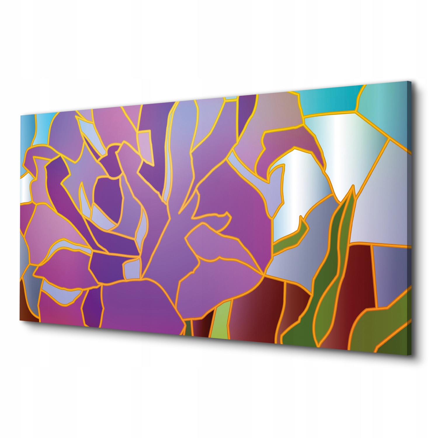 Canvas dekorace Vitráž květina tulipán 100x50