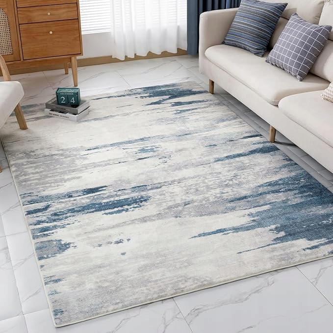 Koberec Vk Living 80x150 cm abstraktní modrošedý protiskluzový