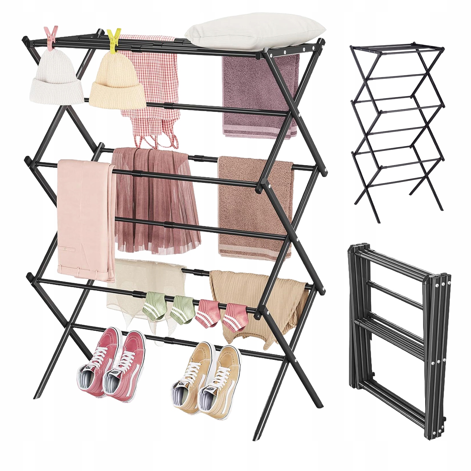 Levně Regulovatelná Sušák S 11 Tyčemi A 6 Úrovněmi Šetří Místo