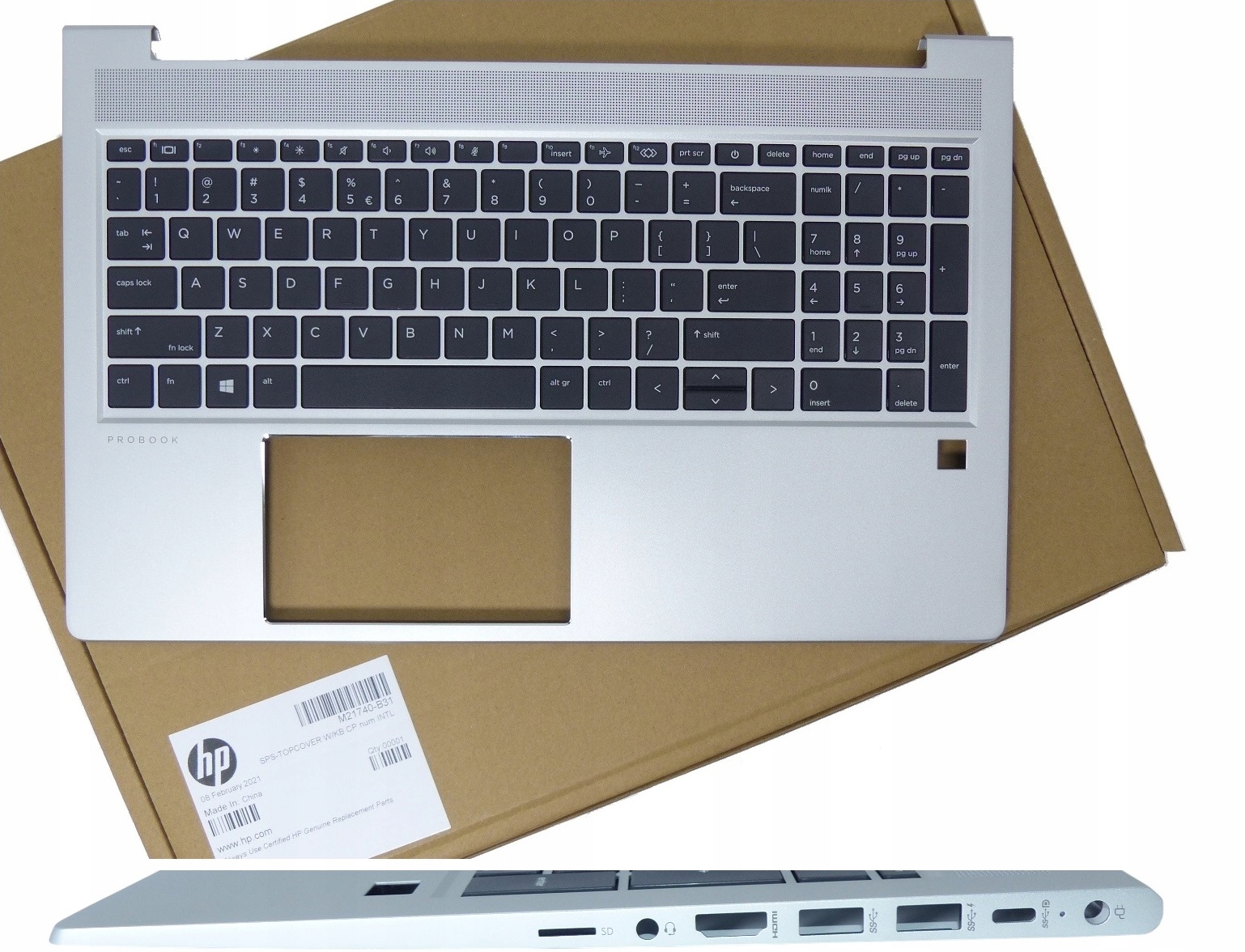 Nowa Oryginalna Obudowa Palmrest Klawiatura Us Hp ProBook 450 455 G8 Sd