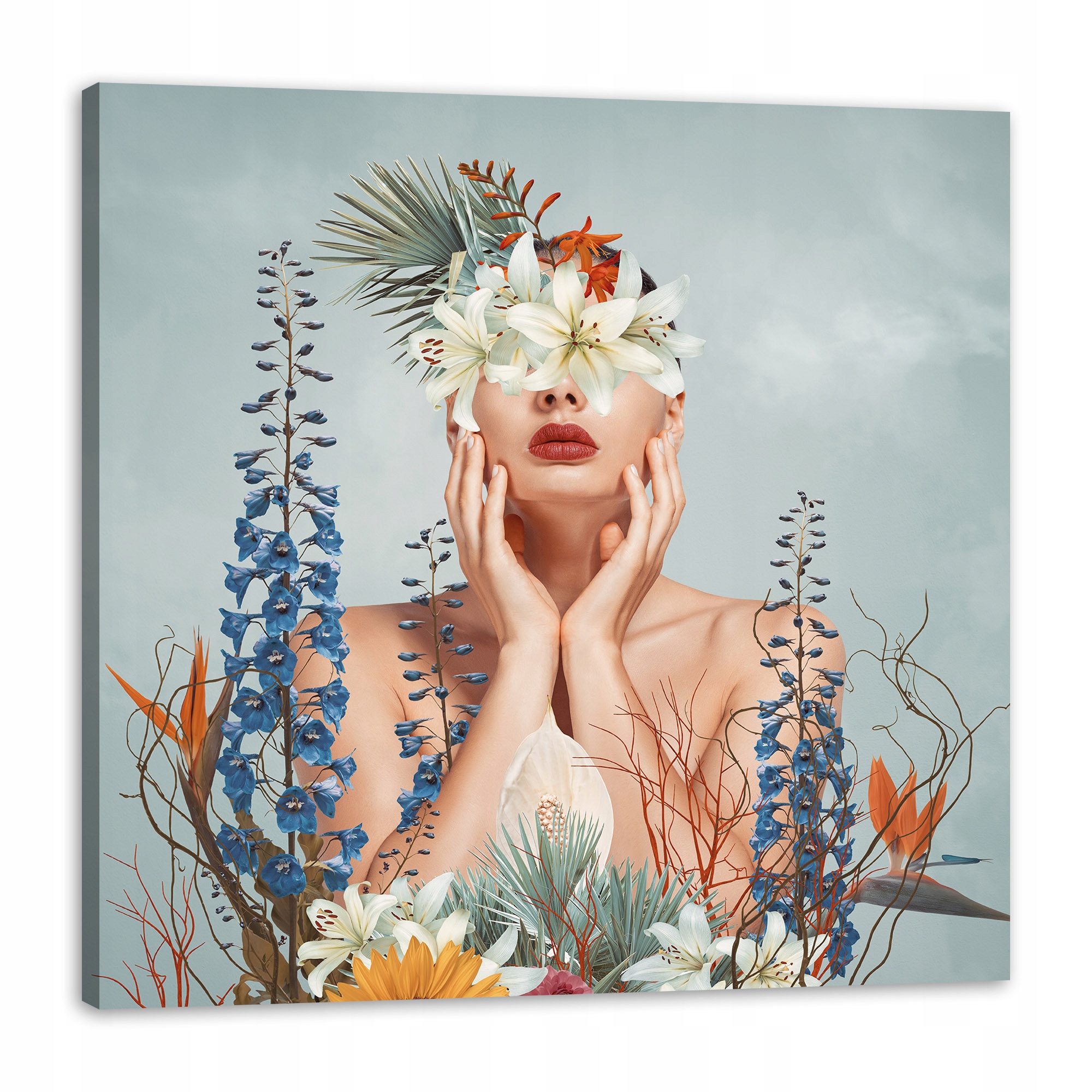 Obraz na plátně Různé Květiny Žena Příroda 80x80 cm Ideální jako dárek
