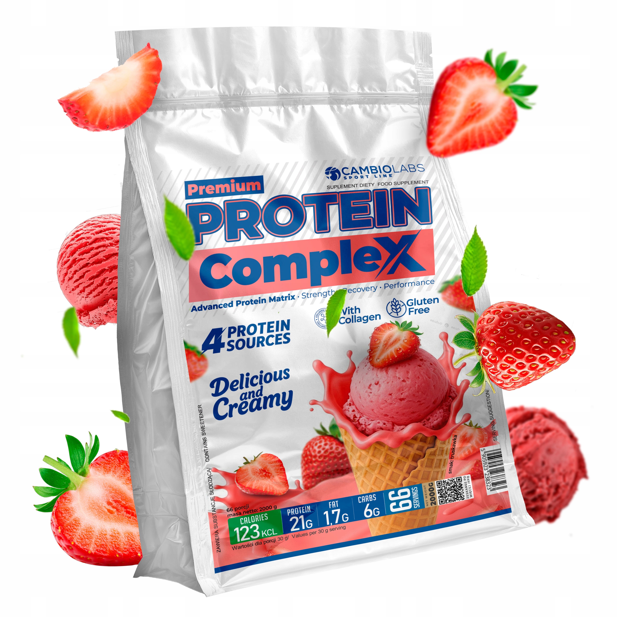 Protein 4v1 Whey Protein Complex Wpc hovězí kolagen pro klouby 2 kg
