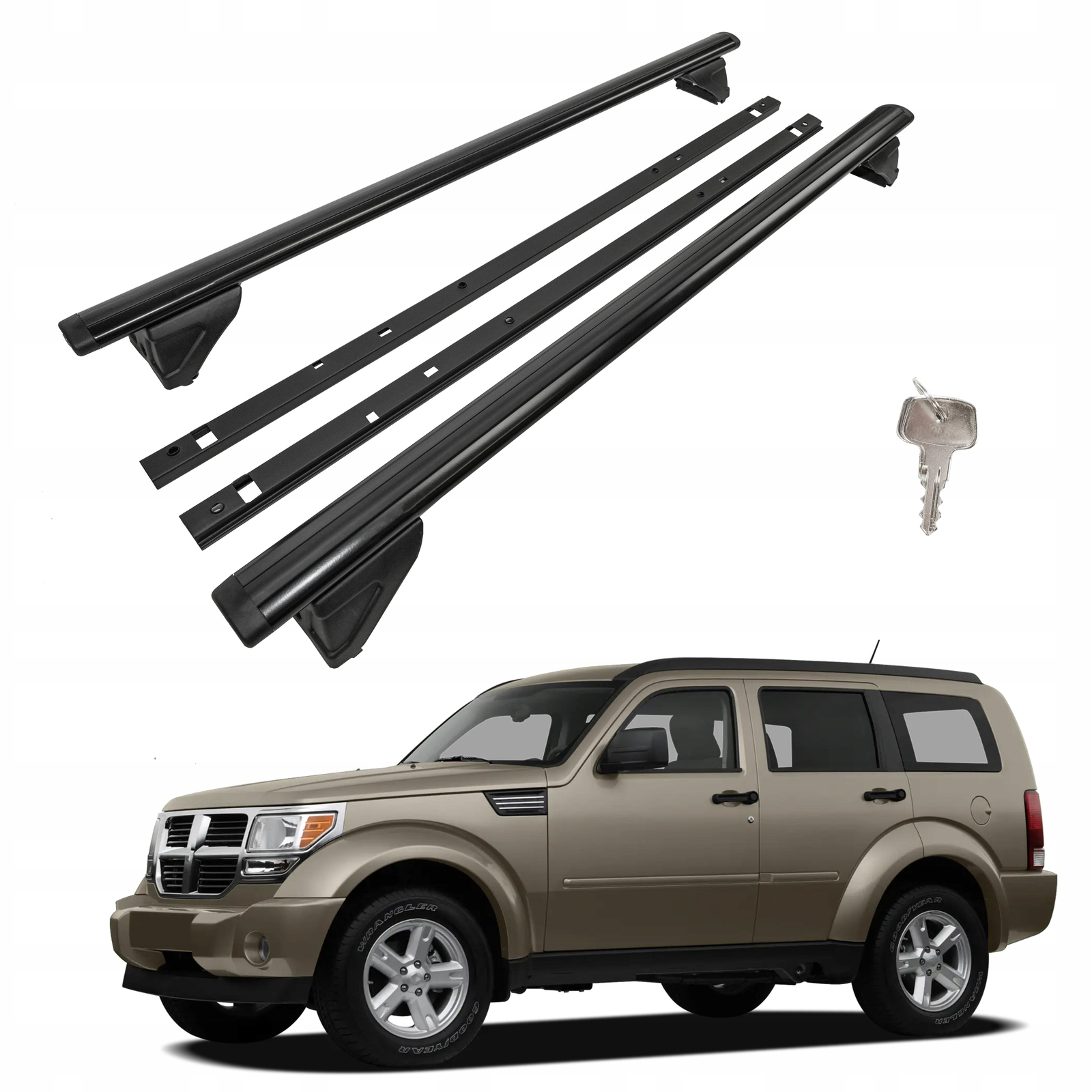 Strešné nosiče priečniky pre Dodge Nitro 2007-2012 Oem štýl hliník čierny 2ks