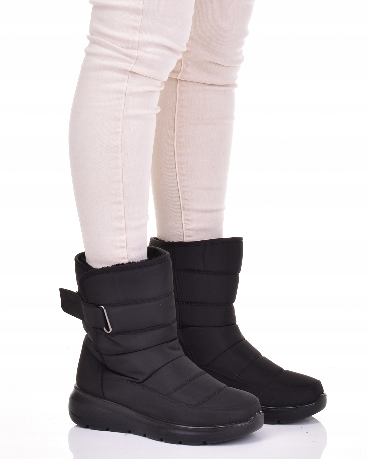 KLASYCZNE ŚNIEGOWCE ZIMOWE DAMSKIE ZAPINANE NA RZEP OCIEPLONE FUTERKIEM Kod producenta 544T00-8