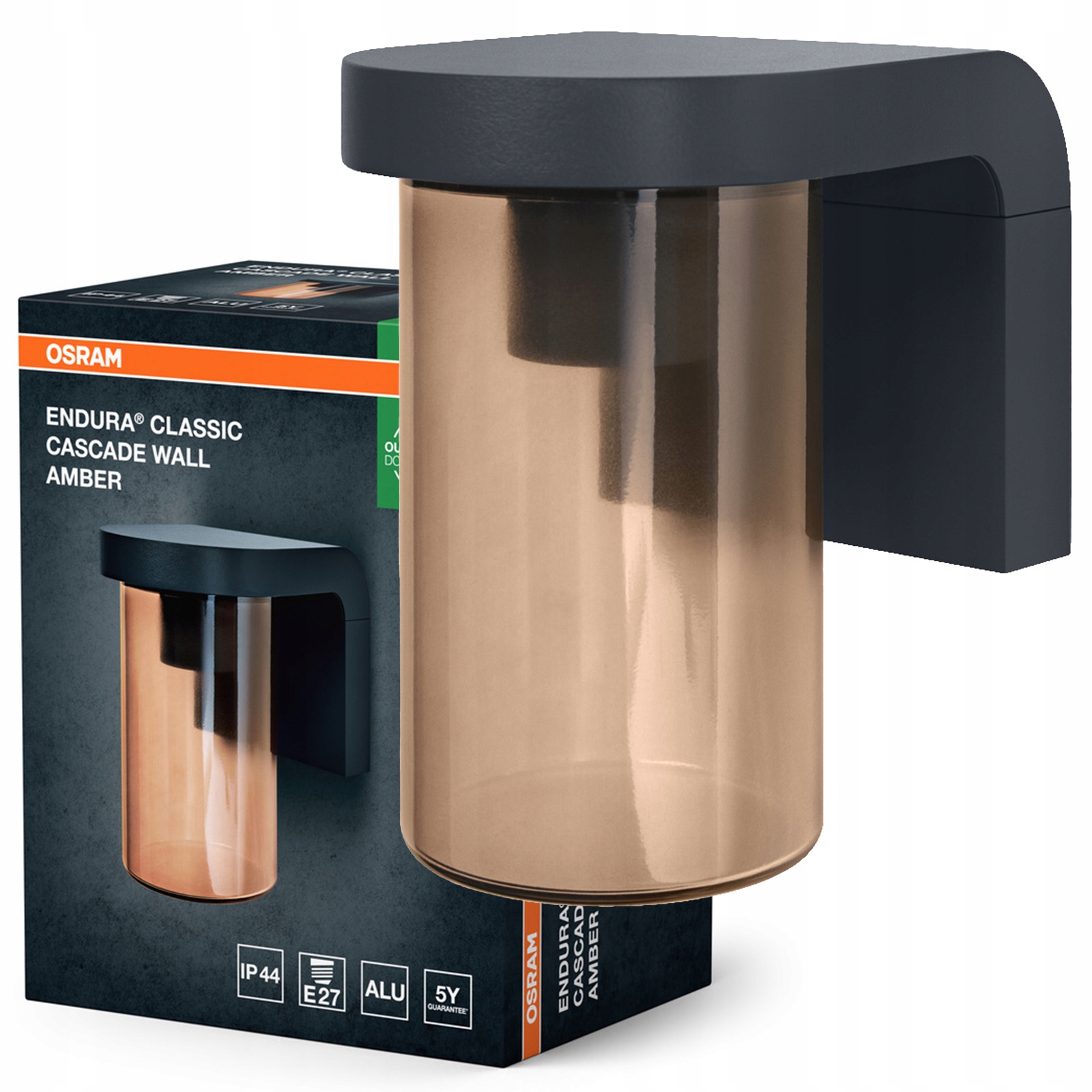 Zahradní nástěnné svítidlo Venkovní fasádní lampa E27 Šedá IP44 Endura Osram