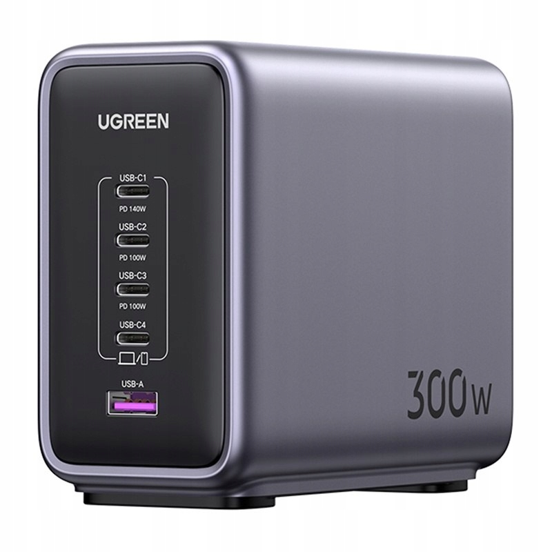 Ładowarka sieciowa Ugreen CD333 Nexode, Usb 4x Usb-c, GaN, 300W kabel U