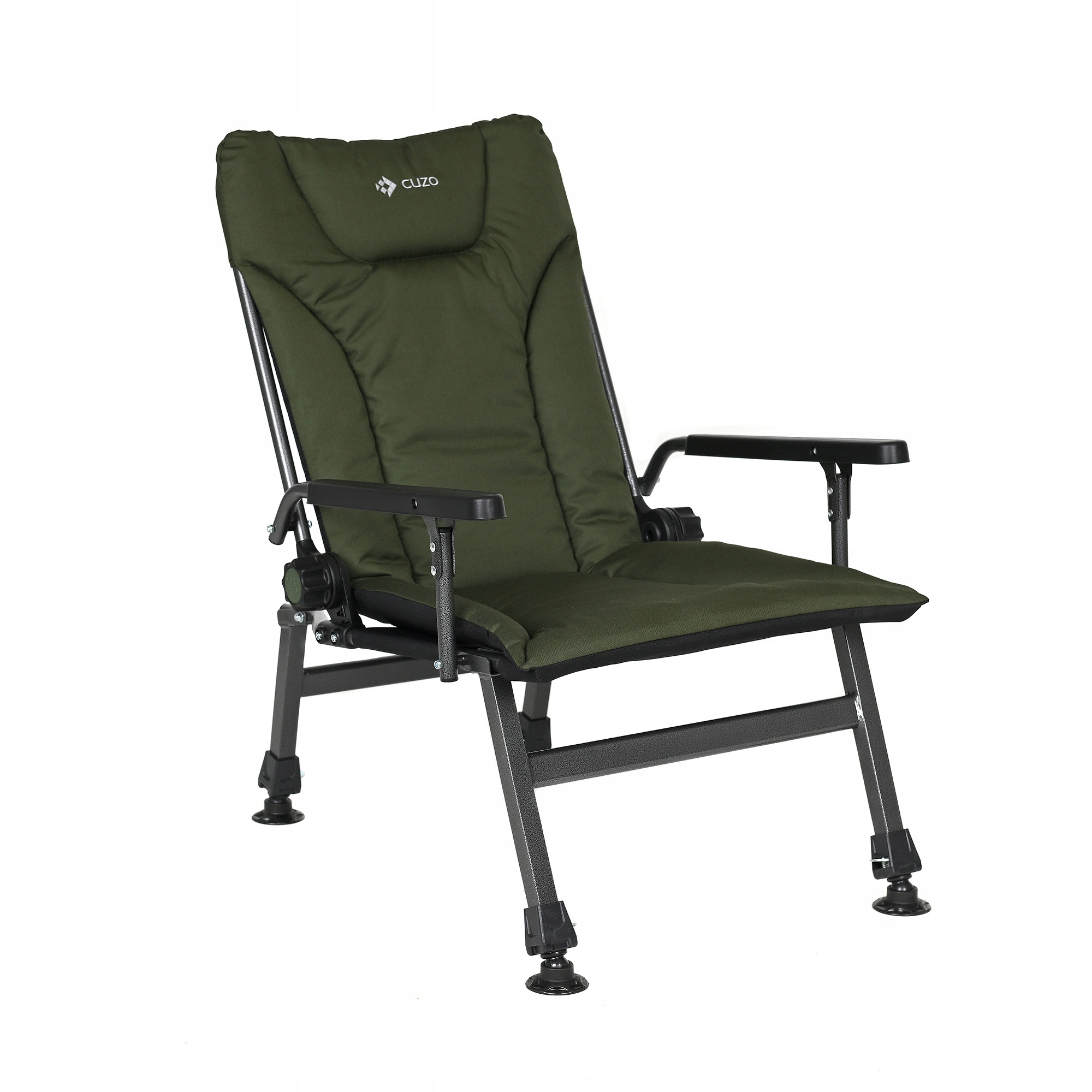 Rybářské křeslo Mixo s nastavitelnými nohami, skládací, do 120 kg, pevné područky