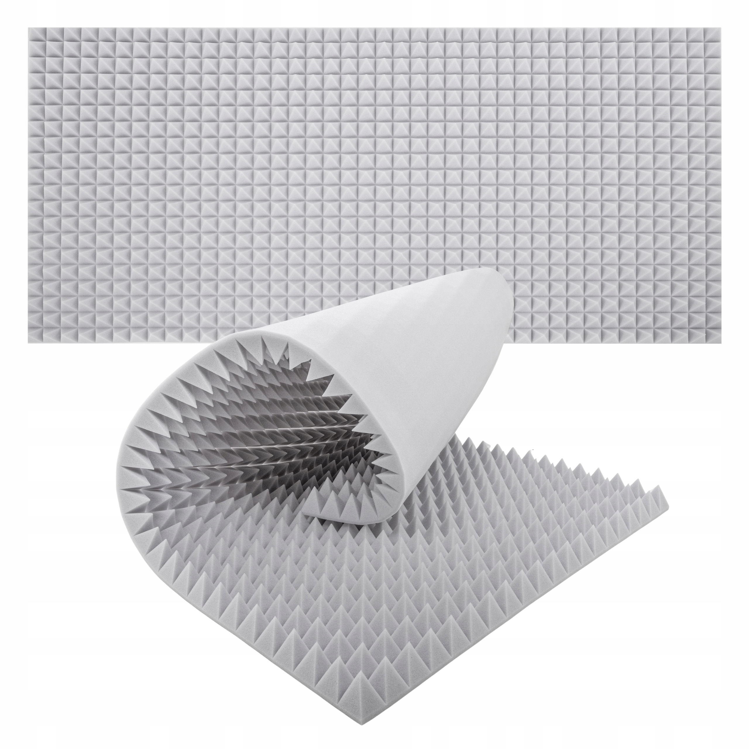 Odhlučňovací podložka pyramida světle šedá estetická akustická dekorace 7 cm