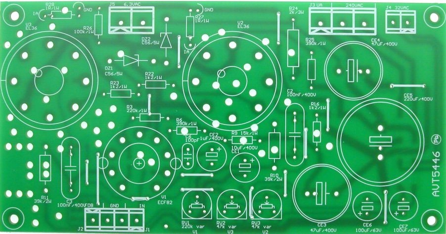 

Tani wzmacniacz lampowy o mocy 25W, AVT5446 Pcb