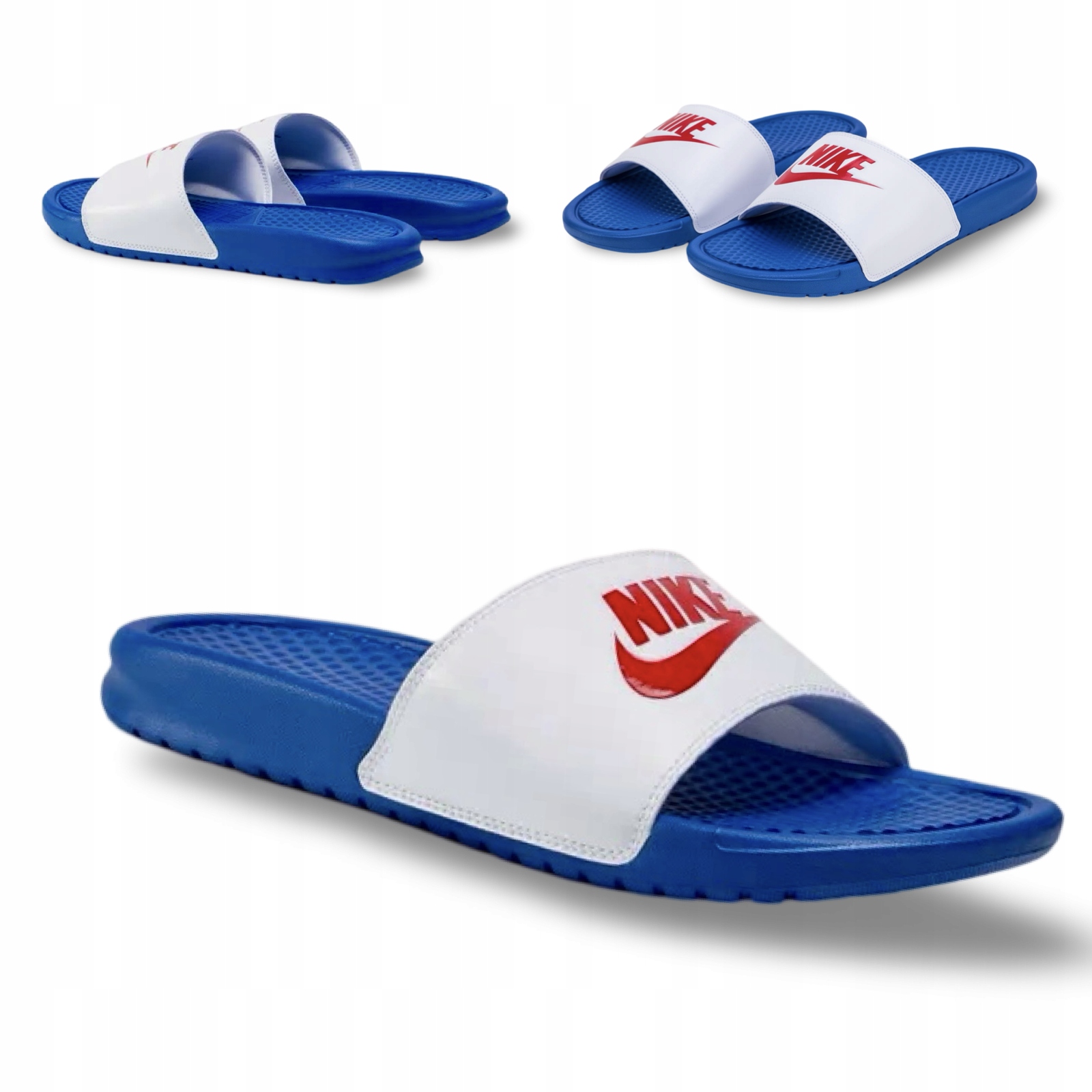 Klapki Nike biało-niebieskie Na Plaże Nike Benassi Jdi 343880-410 r.41