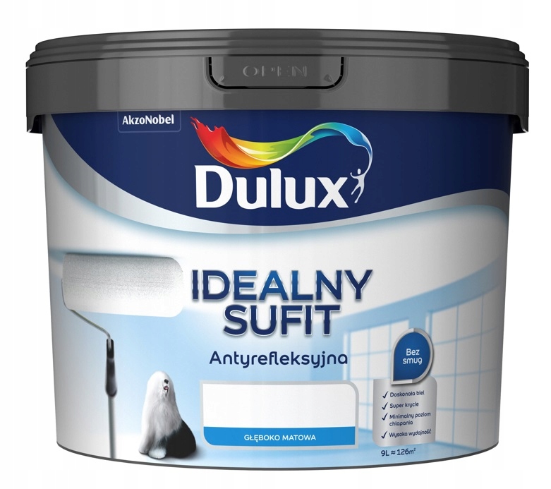 FARBA DO ŚCIAN DULUX IDEALNY SUFIT 9L