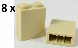 

Lego Tan Brick 1 x 2 x 2 3245c 8 szt