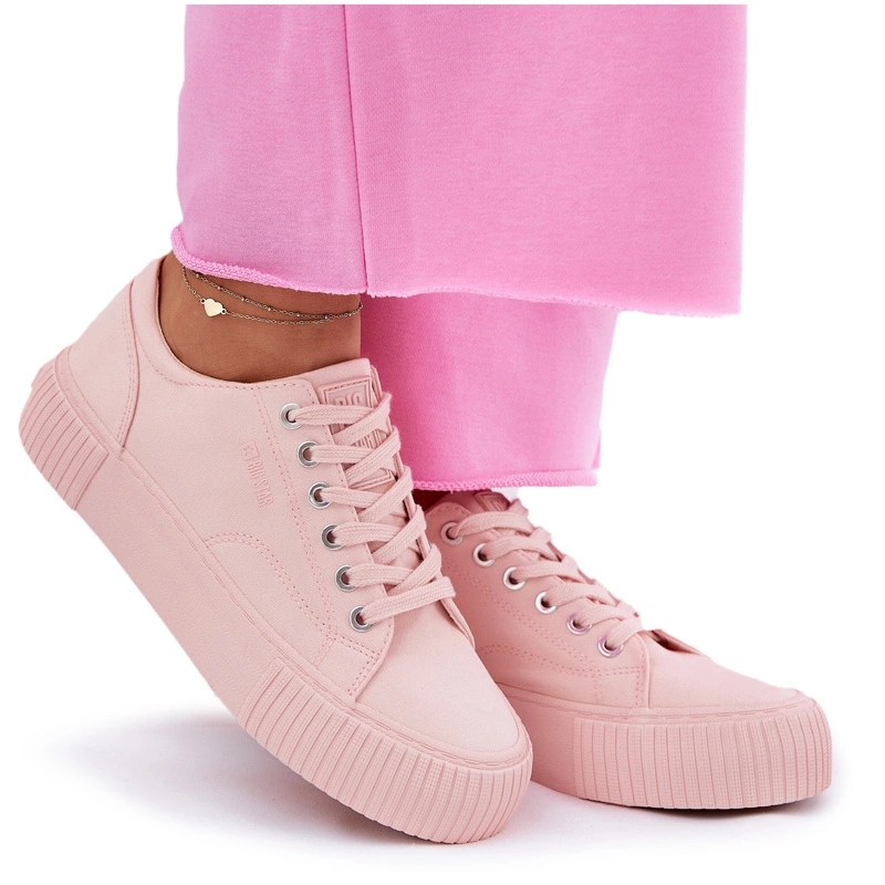 Dámské Látkové Tenisky Na Platformě Big Star RR274404 Růžové 39