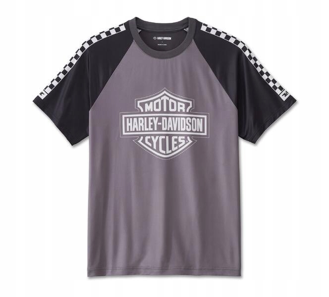T-SHIRT MĘSKI HARLEY DAVIDSON RAGLAN COLORBLOCK SZARY M