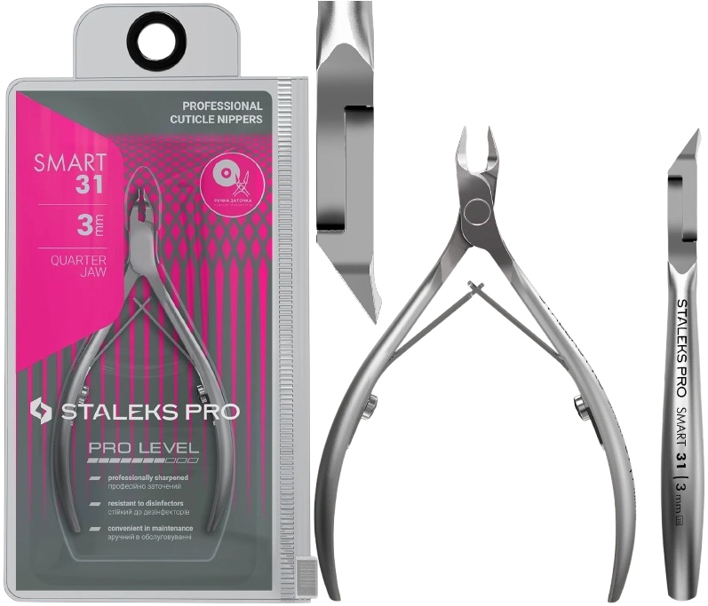 Profesionální kleště na kůži Smart 31 3 mm Staleks Ocel Ostré