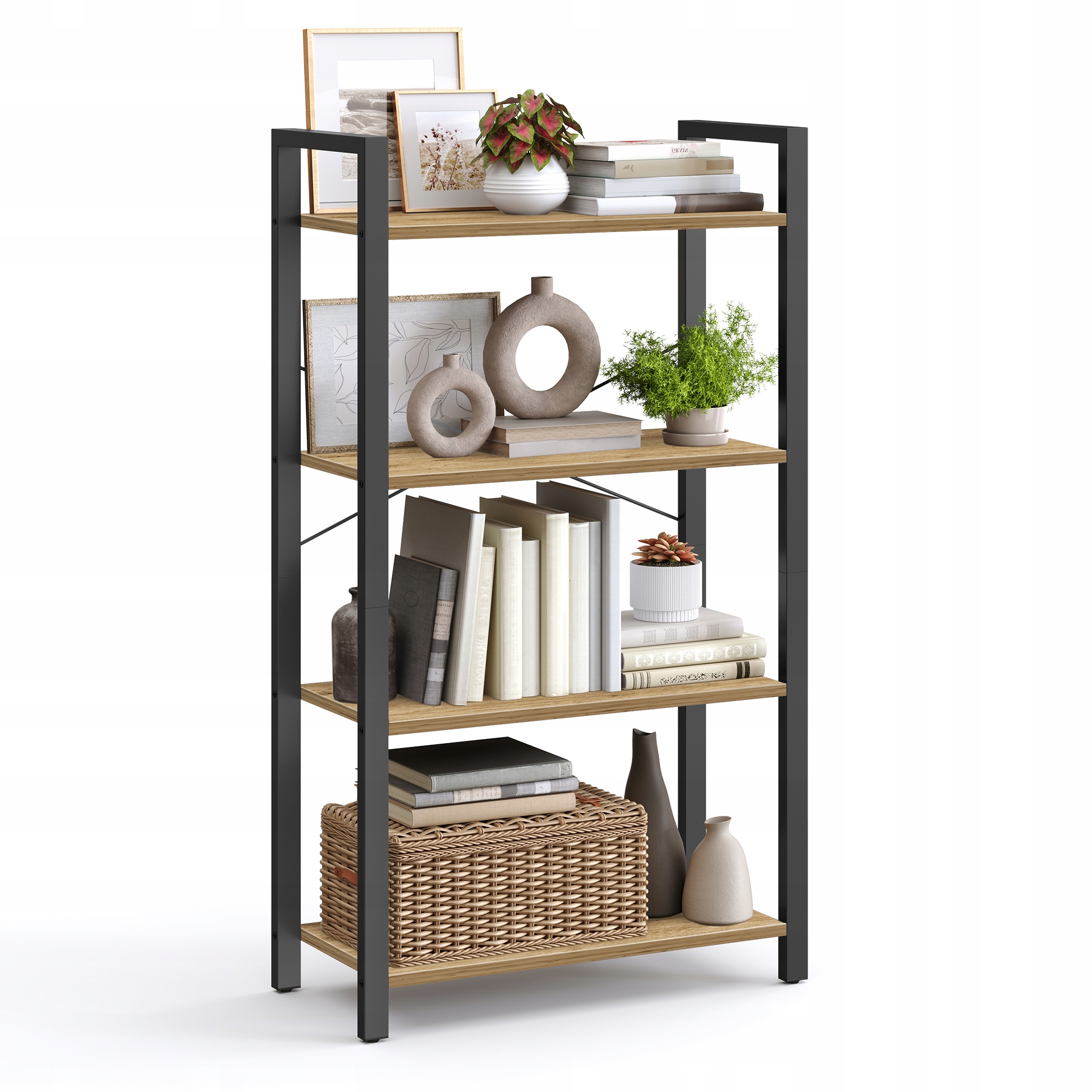 Regál na knihy, dekorácie, obývačku, kuchyňu, kúpeľňu dub artisan