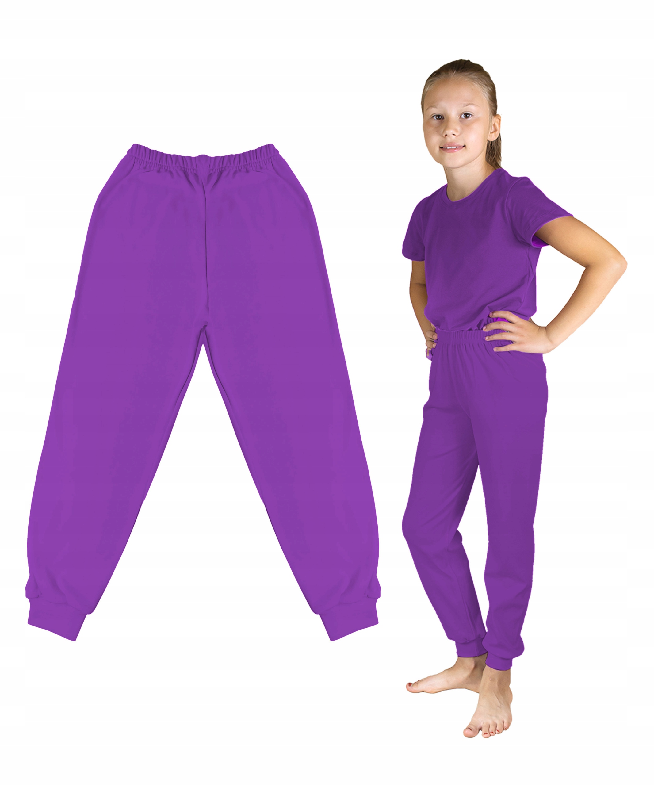 

Spodnie Luźne Długie Bawełna 100% Dres Sport 140CM