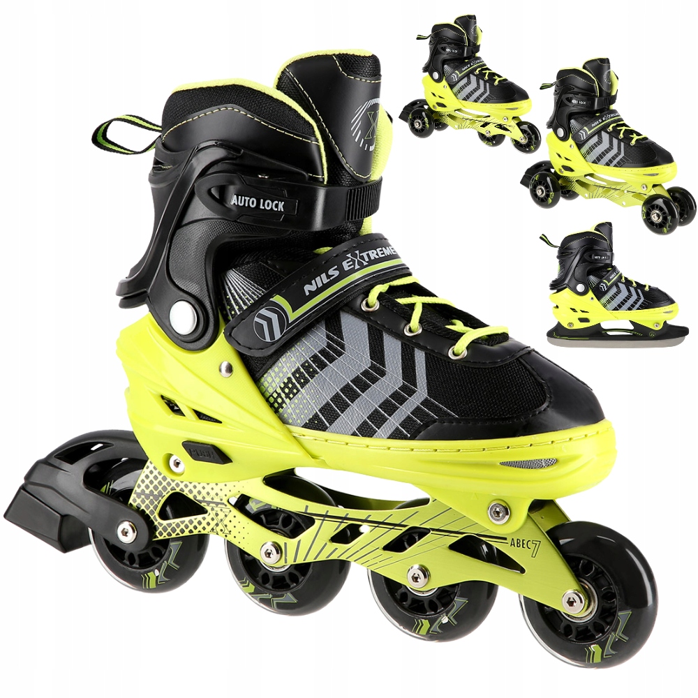 4v1 Brusle 2v1 Kolečkové Brusle Nastavitelné Brusle Na Led s vyměnitelnou lyžinou pro děti Nils