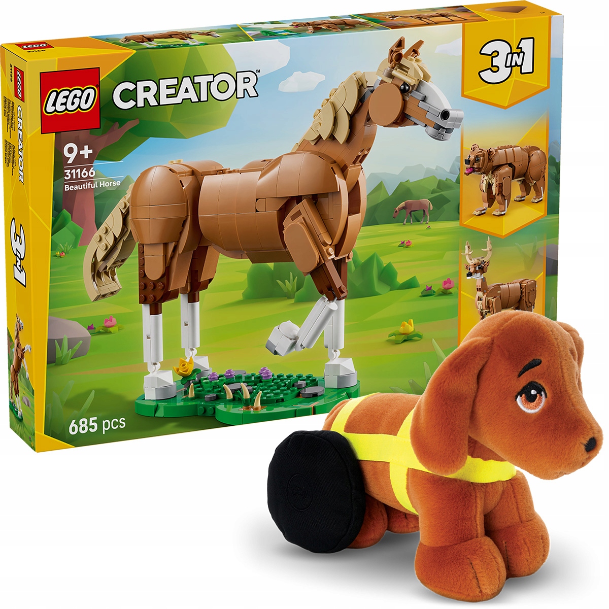 Lego 31166 Creator Krásný kůň medvěd jelen 3v1 Plyšák Pejsek