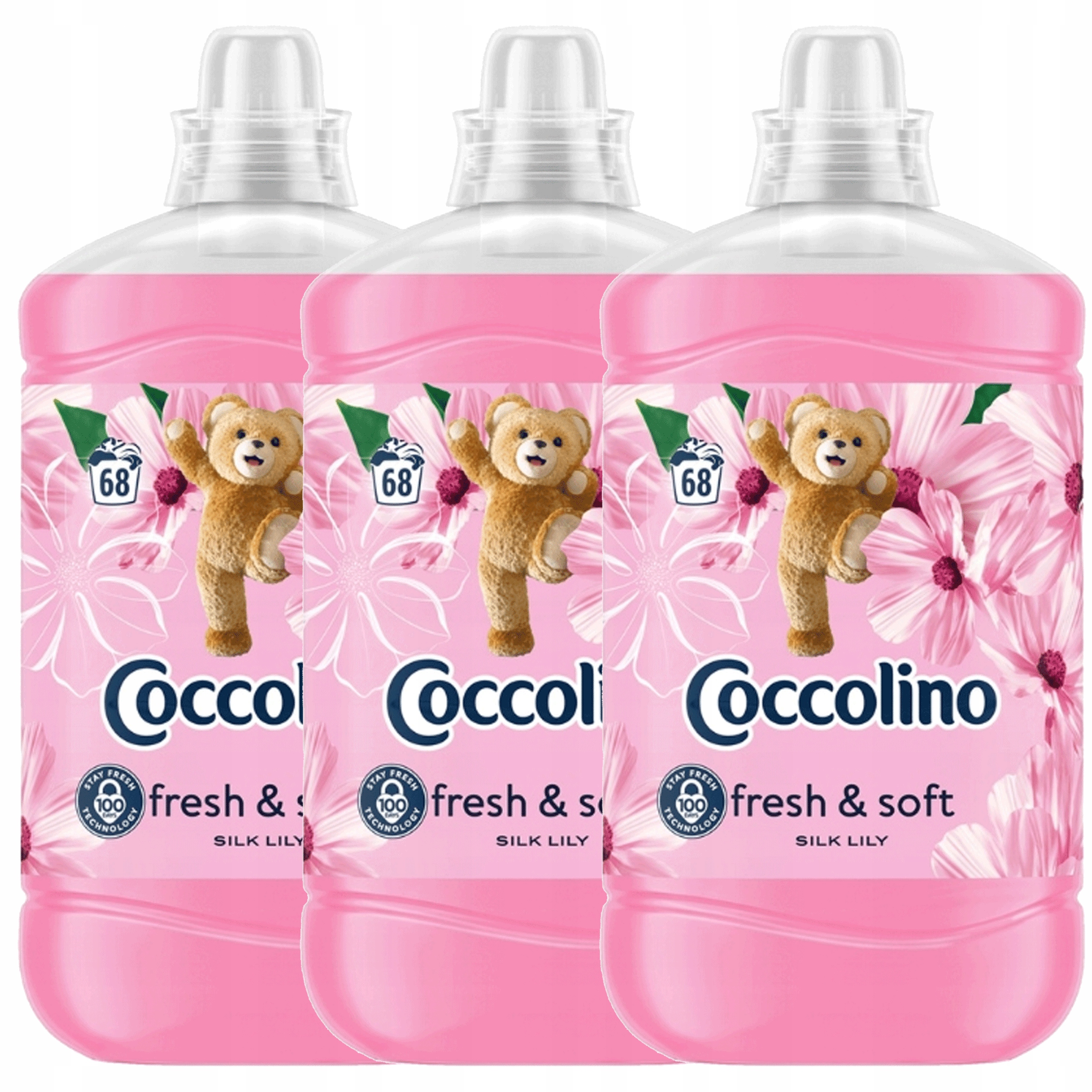 Levně Coccolino Fresh&Soft Silk Lily tekutá aviváž 1,7 l 68 praní x3