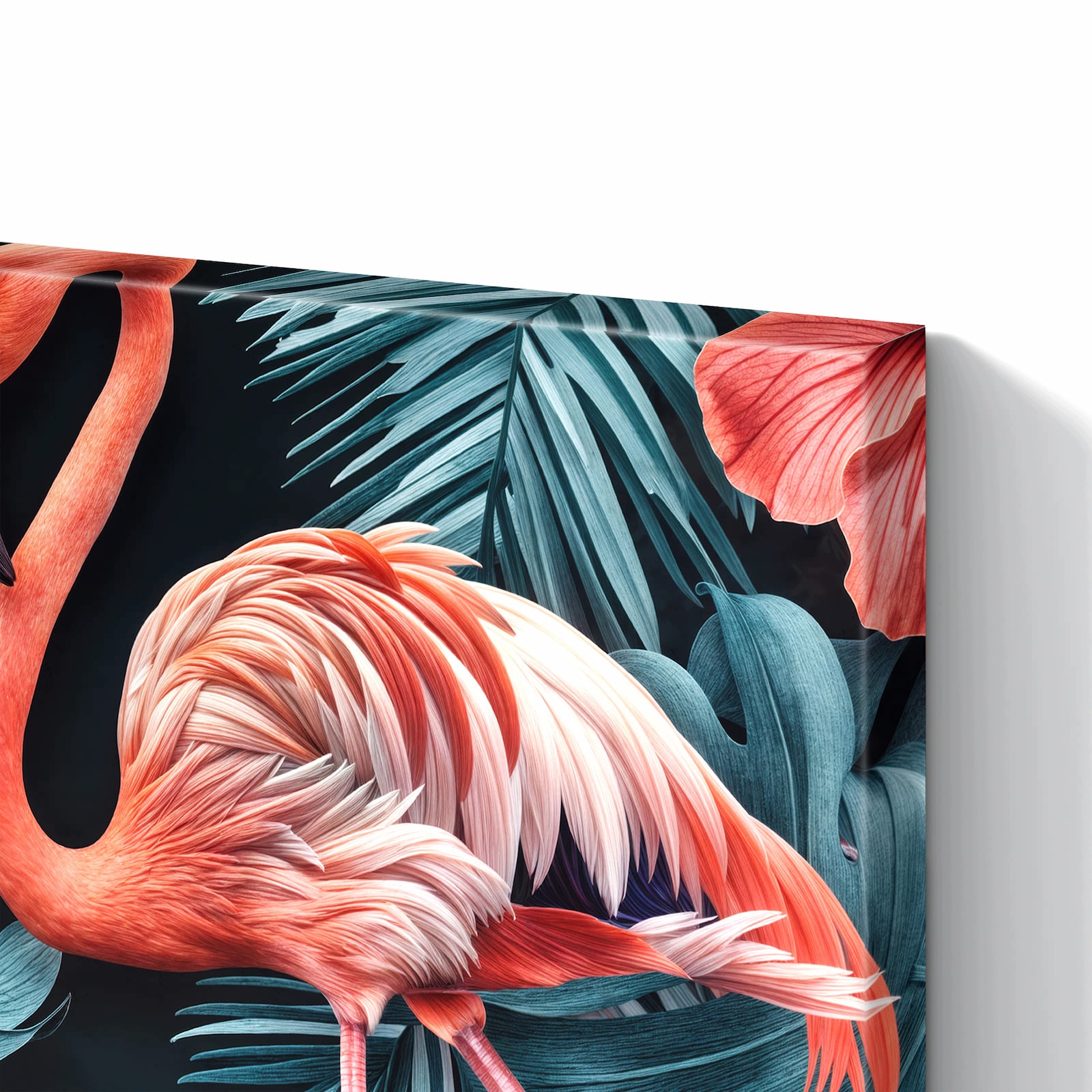 Magnetická tabule Flamingi Květiny 90 × 60 cm