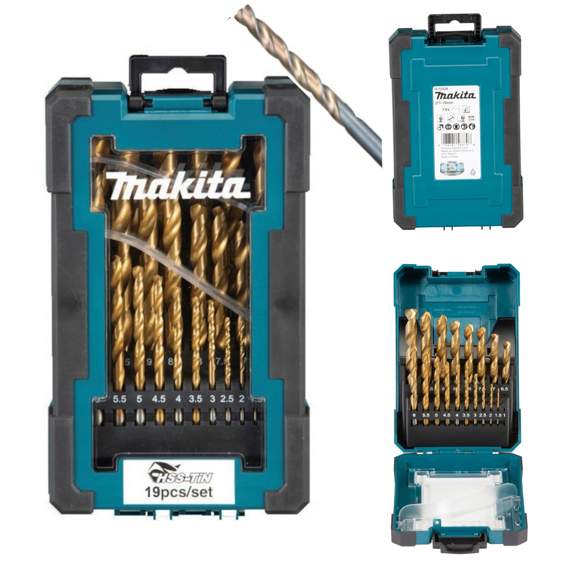 Vrtáky 1-10 mm Hss-force Makita D-67583 19 ks Sada