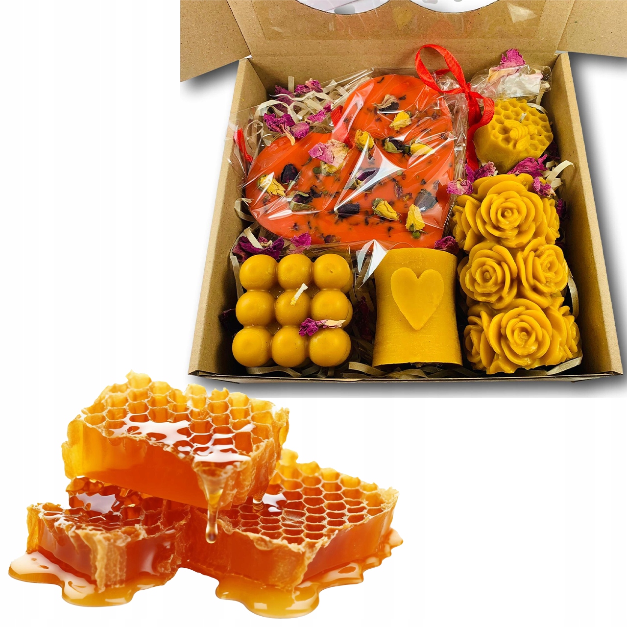 Sada svíček jako dárek ke Dni babiček a dědečků, eko vosk včelí, přírodní