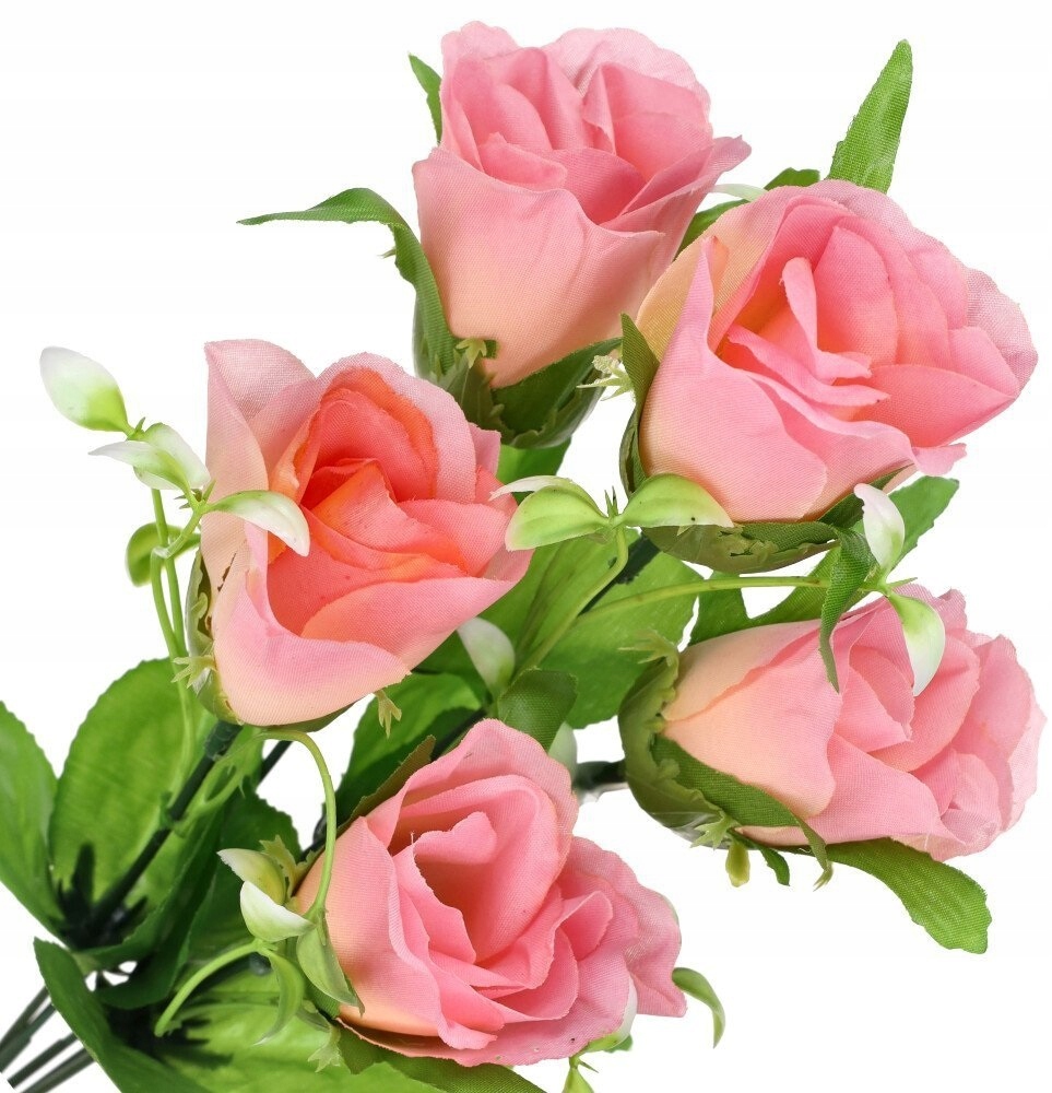 BUKIET RÓŻE RÓŻOWE RÓŻA KWIATKI WIOSNA 5 SZT 34 CM