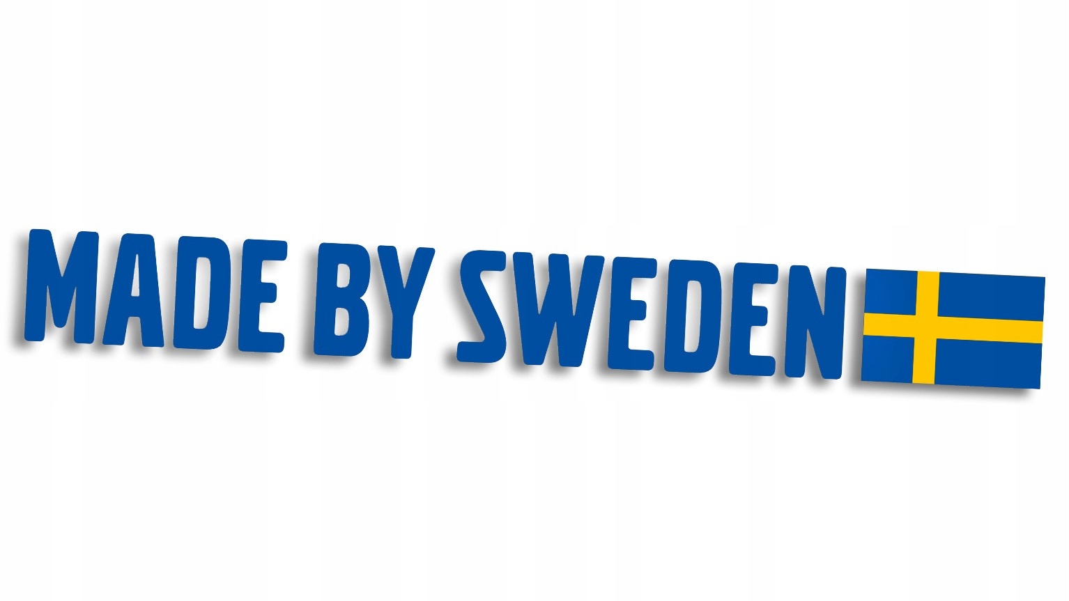 Wycinana naklejka Made By Sweden Z Flagą niebieska J and A
