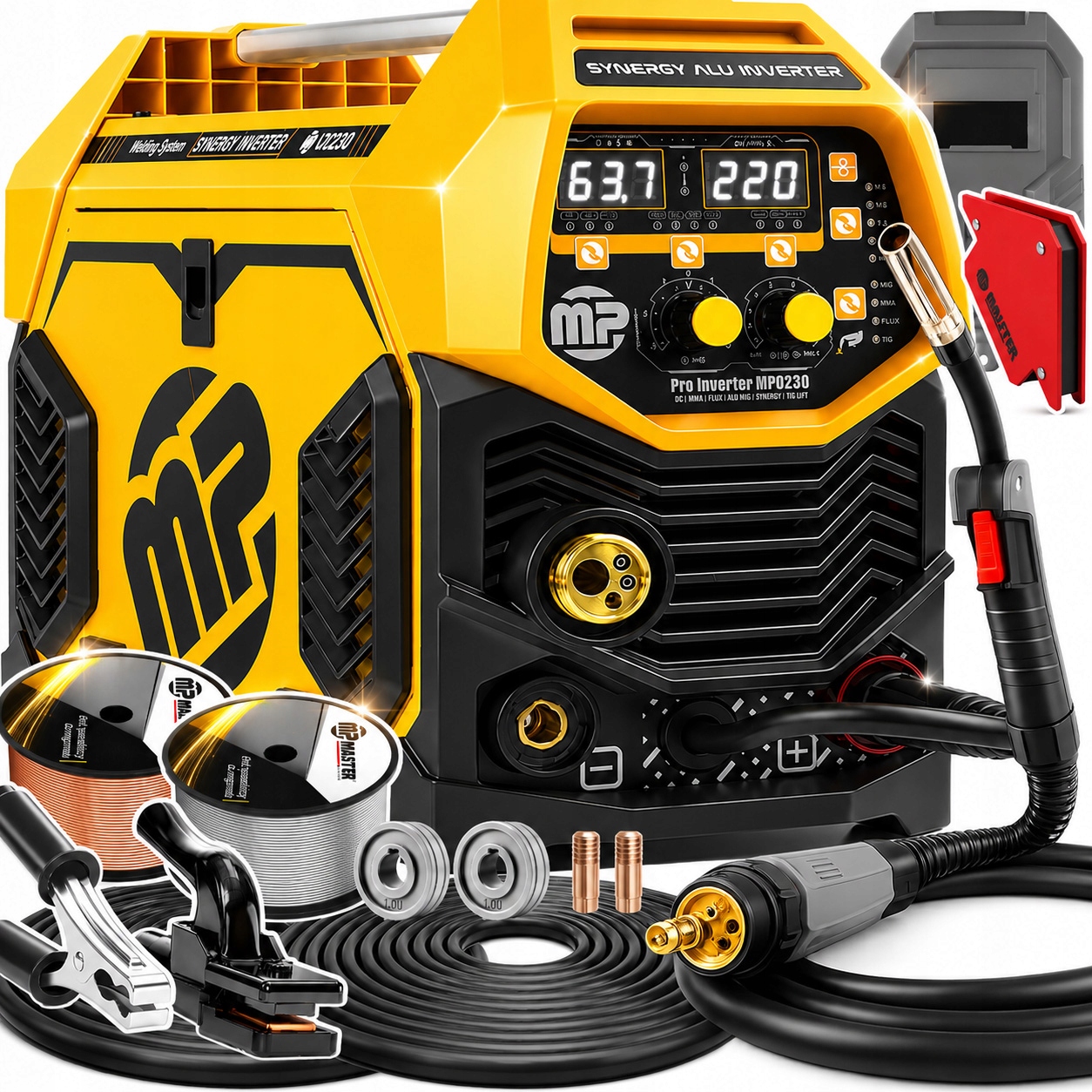 Mig Mag Flux Mma Tig invertor Co2 svařování s plynem Co2 220A Mp Pro