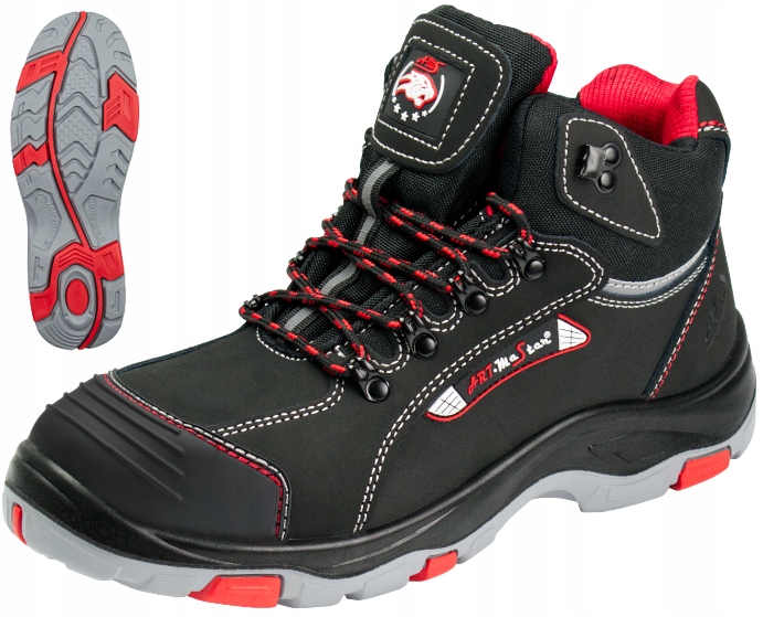 Lehké Kožené pánské ochranné pracovní boty Bez Špičky Bozp O1 44