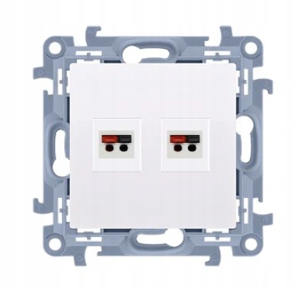 SIMON 10 GNIAZDO GŁOŚNIKOWE PODWÓJNE BIAŁE