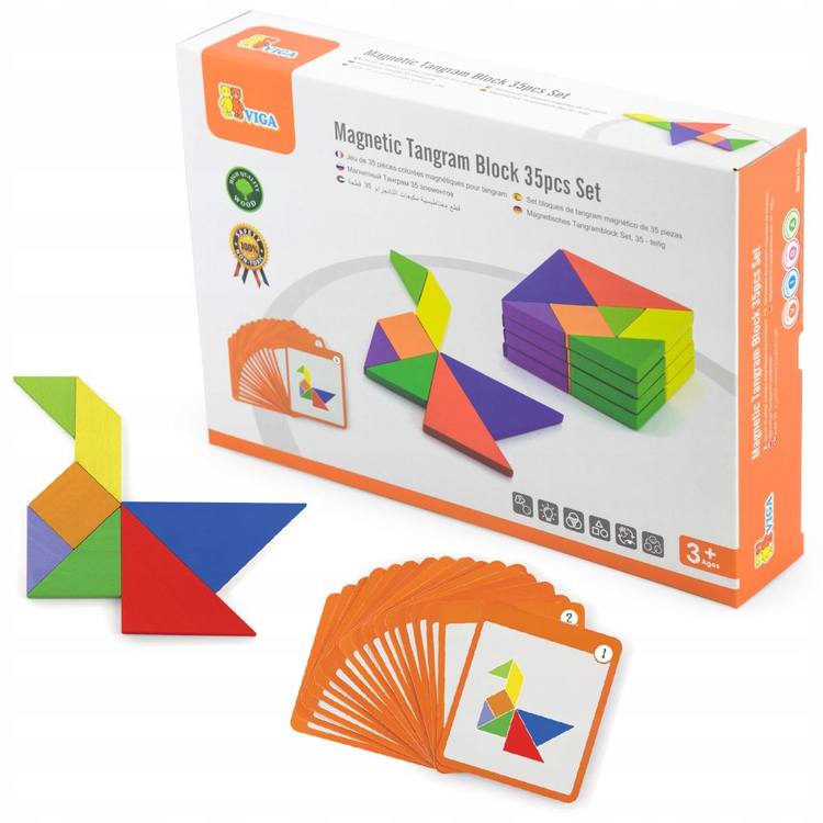 

Drewniana Magnetyczna Układanka Tangram 50643 Viga