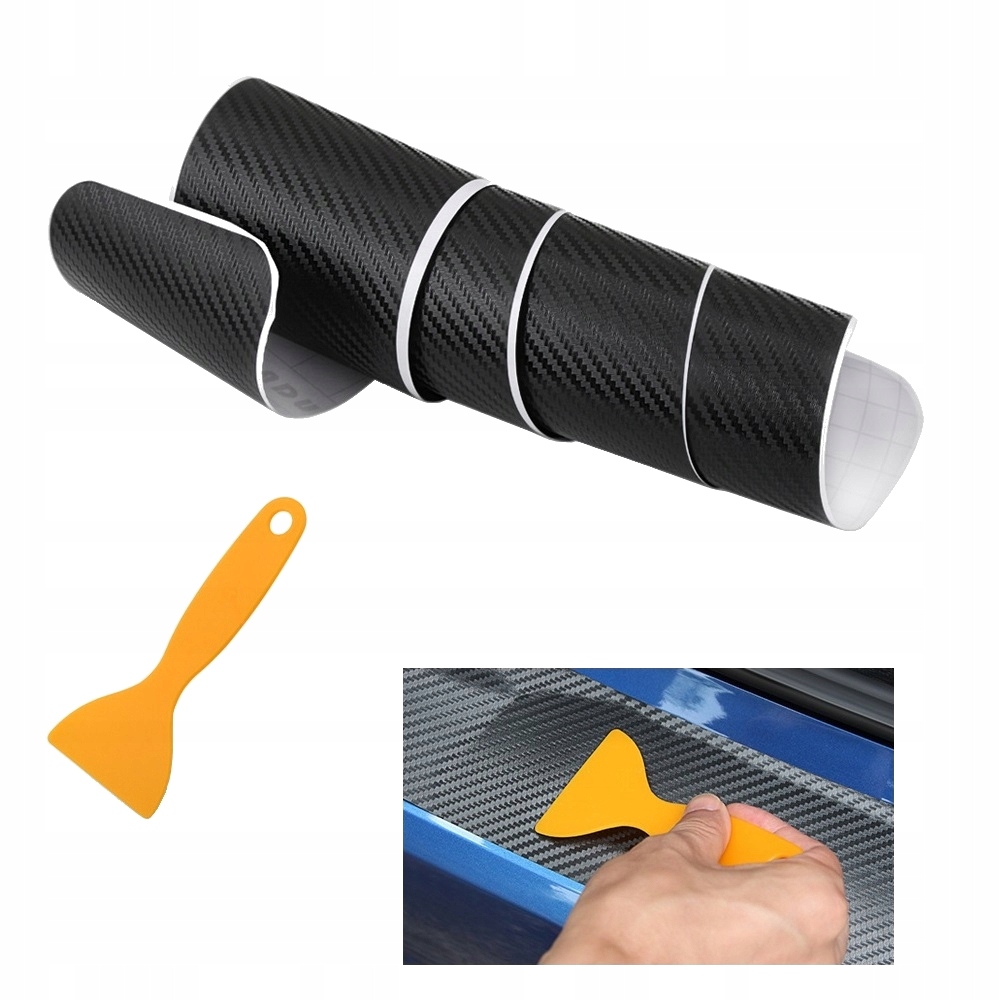 LISTWA OCHRONNA NAKŁADKA NA TYLNY ZDERZAK ZABEZPIECZENIE CARBON 104cm Kolor czarny