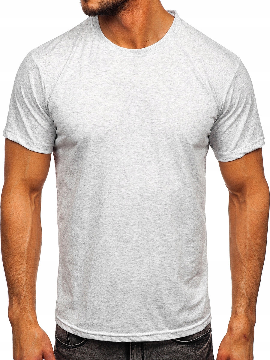 

T-shirt Męski Gładki Jasnoszary 192397 Rozmiar_xl